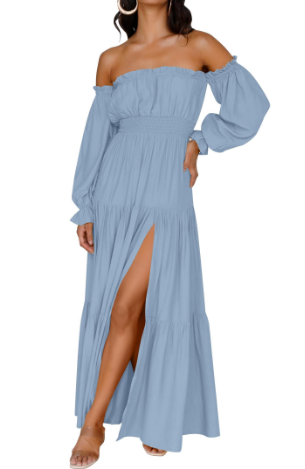 KENDRA – VESTIDO MAXI DE ROMANCE DESPRENDIDO Y AIREADO