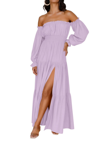 KENDRA – VESTIDO MAXI DE ROMANCE DESPRENDIDO Y AIREADO