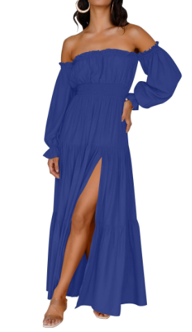 KENDRA – VESTIDO MAXI DE ROMANCE DESPRENDIDO Y AIREADO