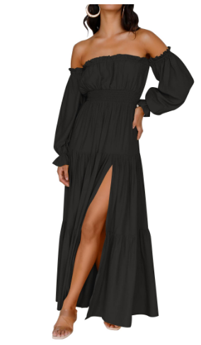 KENDRA – VESTIDO MAXI DE ROMANCE DESPRENDIDO Y AIREADO