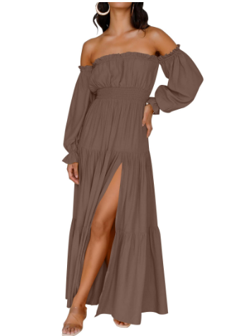 KENDRA – VESTIDO MAXI DE ROMANCE DESPRENDIDO Y AIREADO