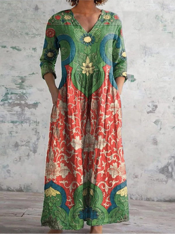 GRETA – VESTIDO MAXI DE ESTAMPADO BOHEMIO