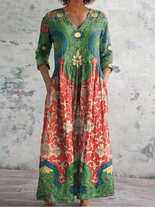 GRETA – VESTIDO MAXI DE ESTAMPADO BOHEMIO