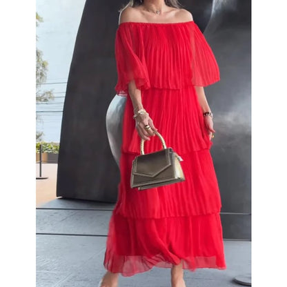 SAFRÁN – VESTIDO LARGO DE CHIFFON