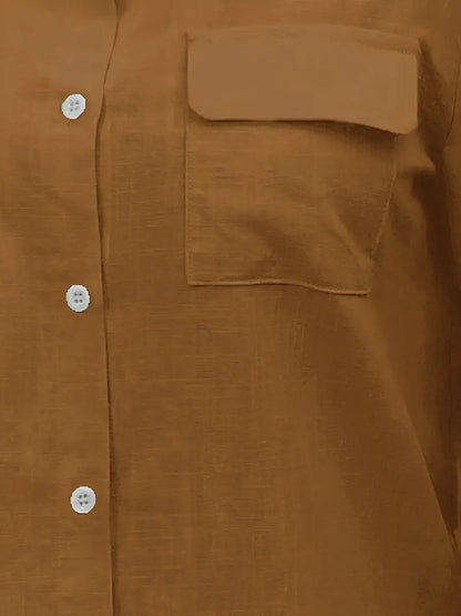 Athena - Camisa de Algodón con Bolsillos Frontales