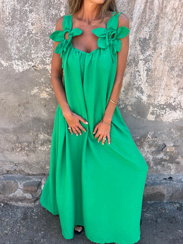 Vestido Floral Escote en U - Elegancia Atemporal
