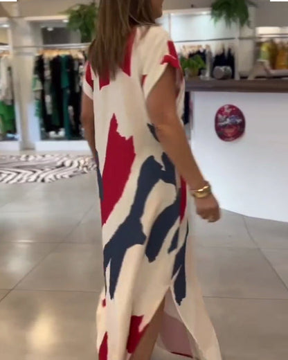 Vestido Impreso de Manga Corta
