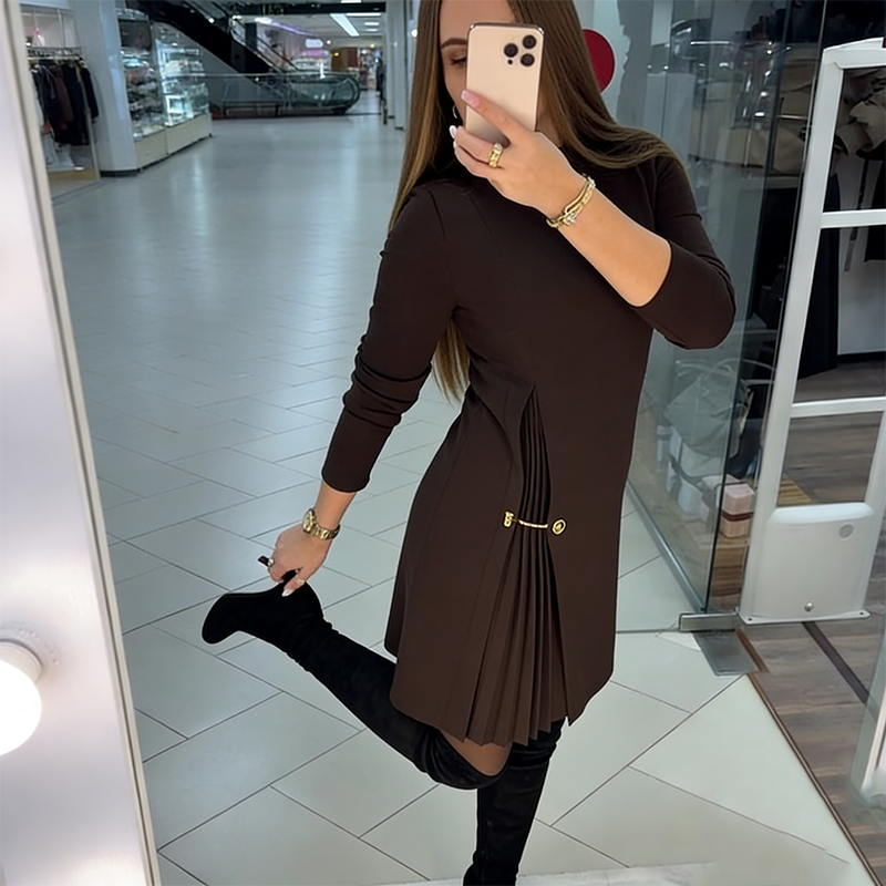 MADELINE – VESTIDO MINI ELEGANTE CON DETALLES PLISADOS