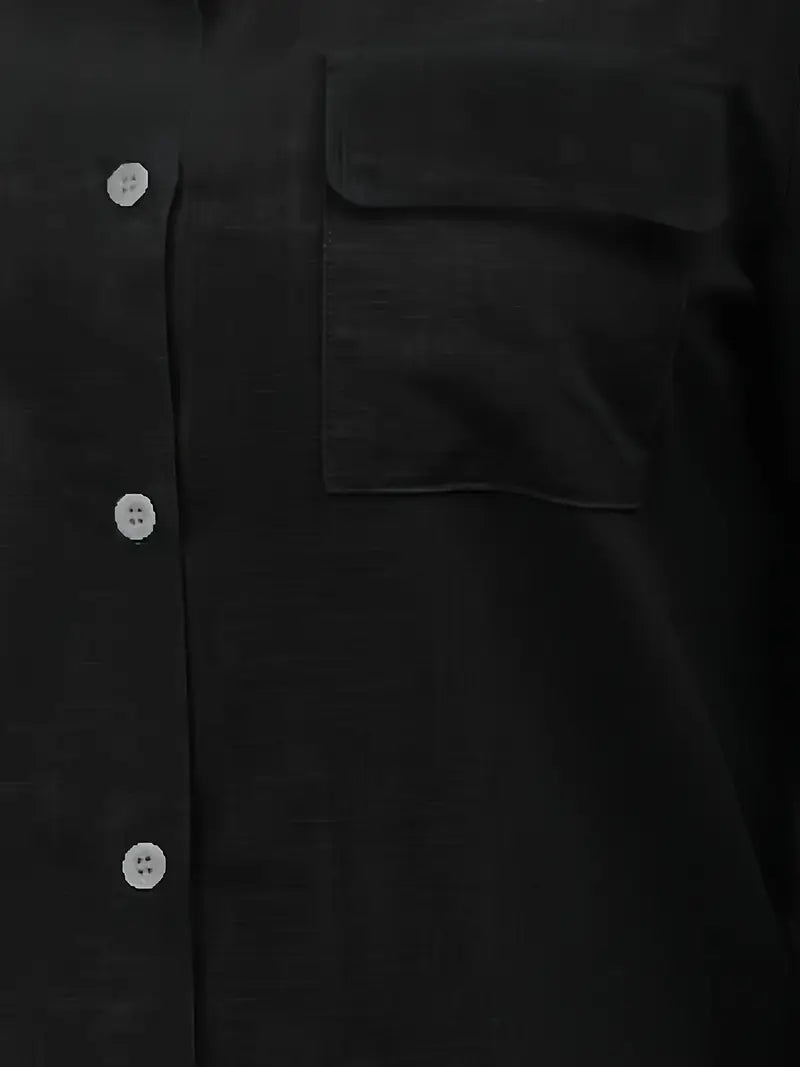 Athena - Camisa de Algodón con Bolsillos Frontales
