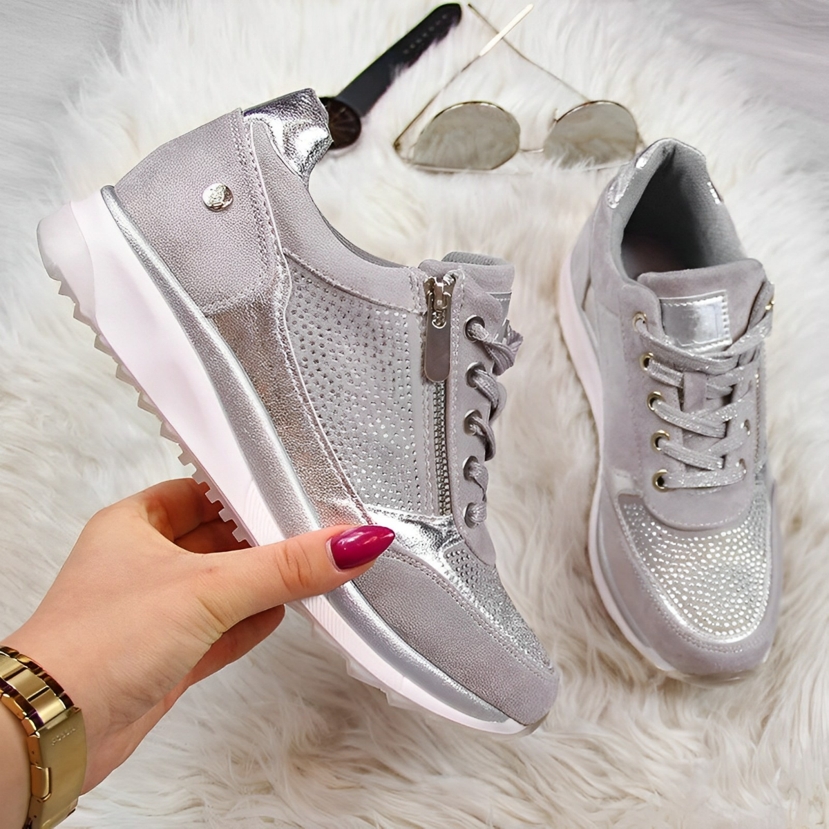 Pro Shoes - Zapatillas deportivas con cremallera
