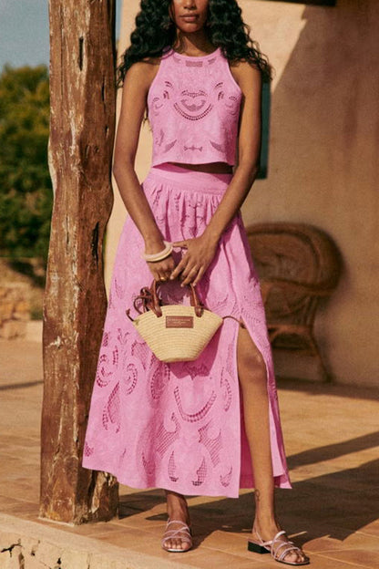 Romy | Conjunto de Encaje Rosa Moise