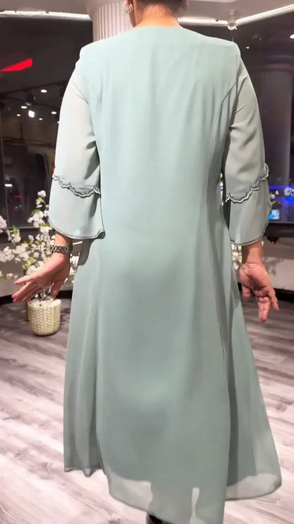 SAMARA – VESTIDO SUELTO DE CHIFÓN EN COLOR SÓLIDO PARA MUJERES