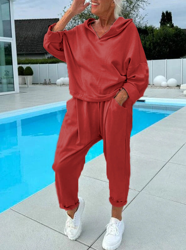 Conjunto de felpa y pantalones cómodos