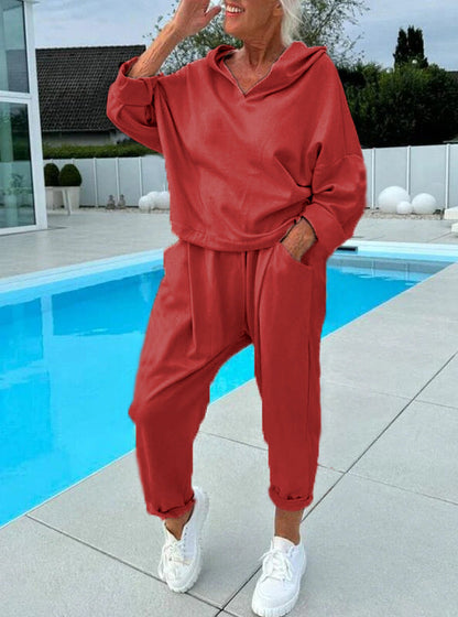 Conjunto de felpa y pantalones cómodos
