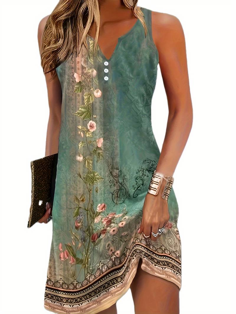 Dila - Vestido Mini Sin Mangas Cómodo para Damas