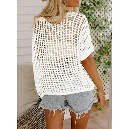 Danae - Top de Ganchillo Casual con Recortes