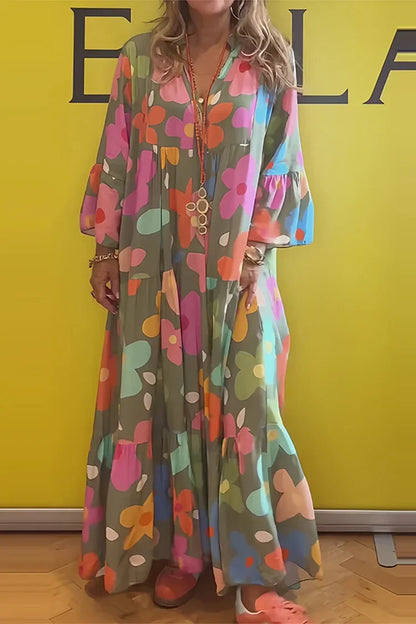 Sueño Floral | Vestido Maxi de Ajuste Cómodo