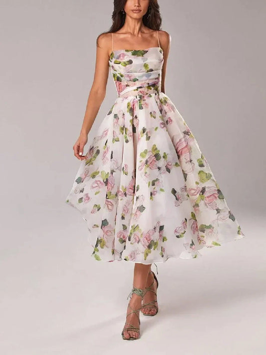 Emilia | Vestido Elegante Sin Mangas Impreso