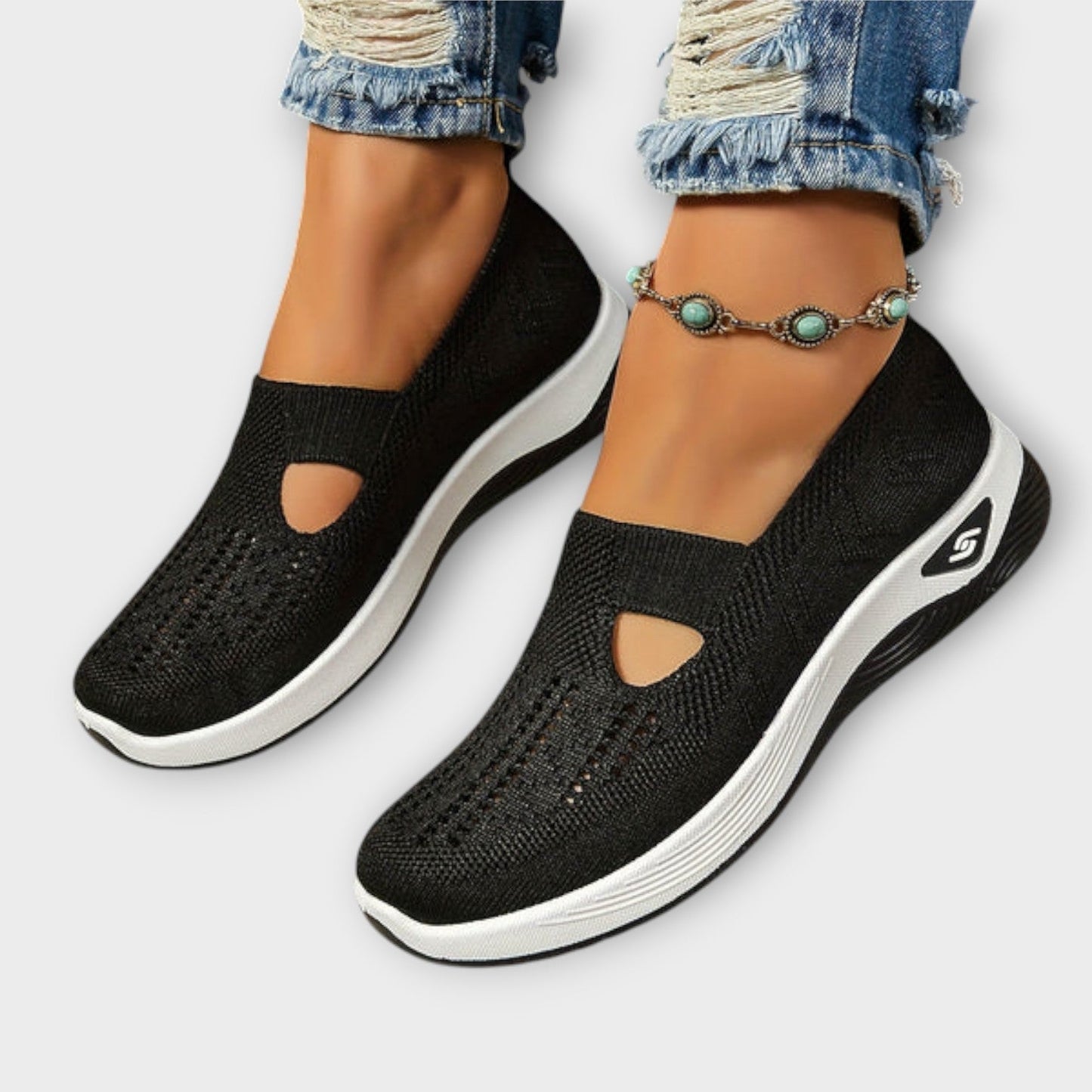 Zapatillas de paseo slip-on de malla confort
