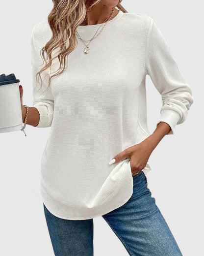 Nadyalyn | Elegante Suéter de Manga Larga con Cuello Redondo