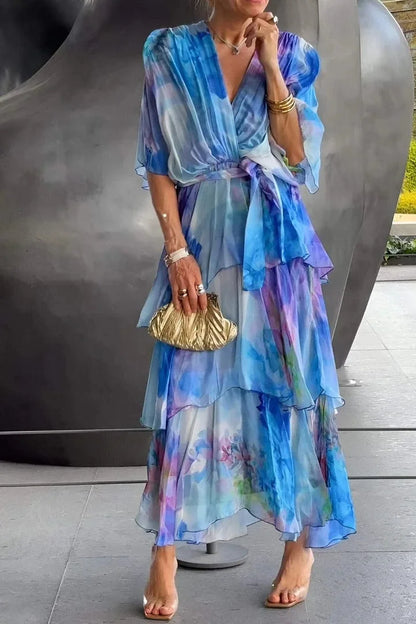 Cassia – Vestido fluido en chiffon para mujer