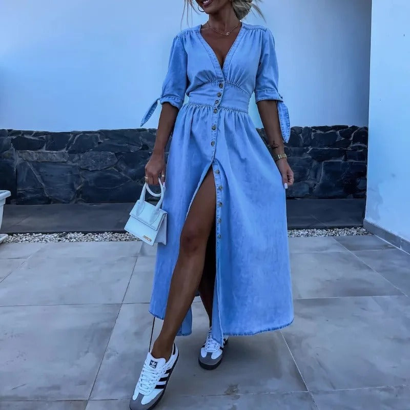 Marit | Vestido de Denim Radiante
