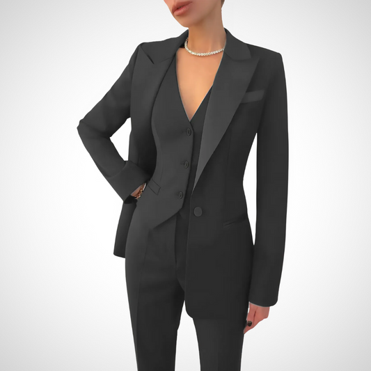 Conjunto de Tres Piezas para Mujeres con Corte Ajustado