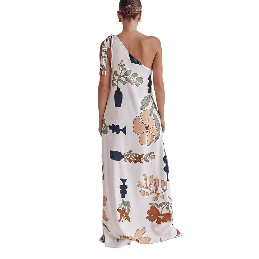 MILLIE – VESTIDO MAXI IMPRESO DE UN HOMBRO