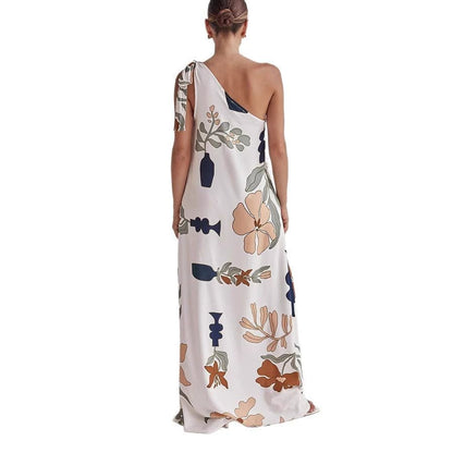 MILLIE – VESTIDO MAXI IMPRESO DE UN HOMBRO