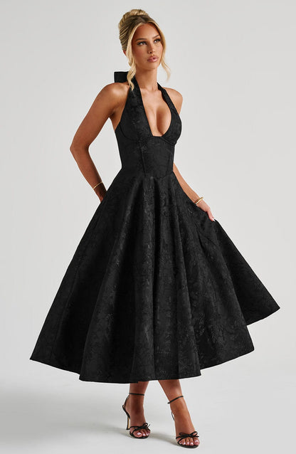 Eulalie - Vestido de Espalda Descubierta con Escote en V Chic
