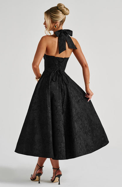 Eulalie - Vestido de Espalda Descubierta con Escote en V Chic