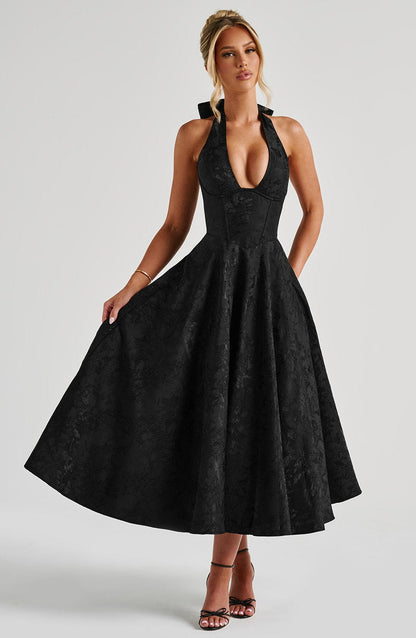 Eulalie - Vestido Sin Espalda Elegante con Escote en V