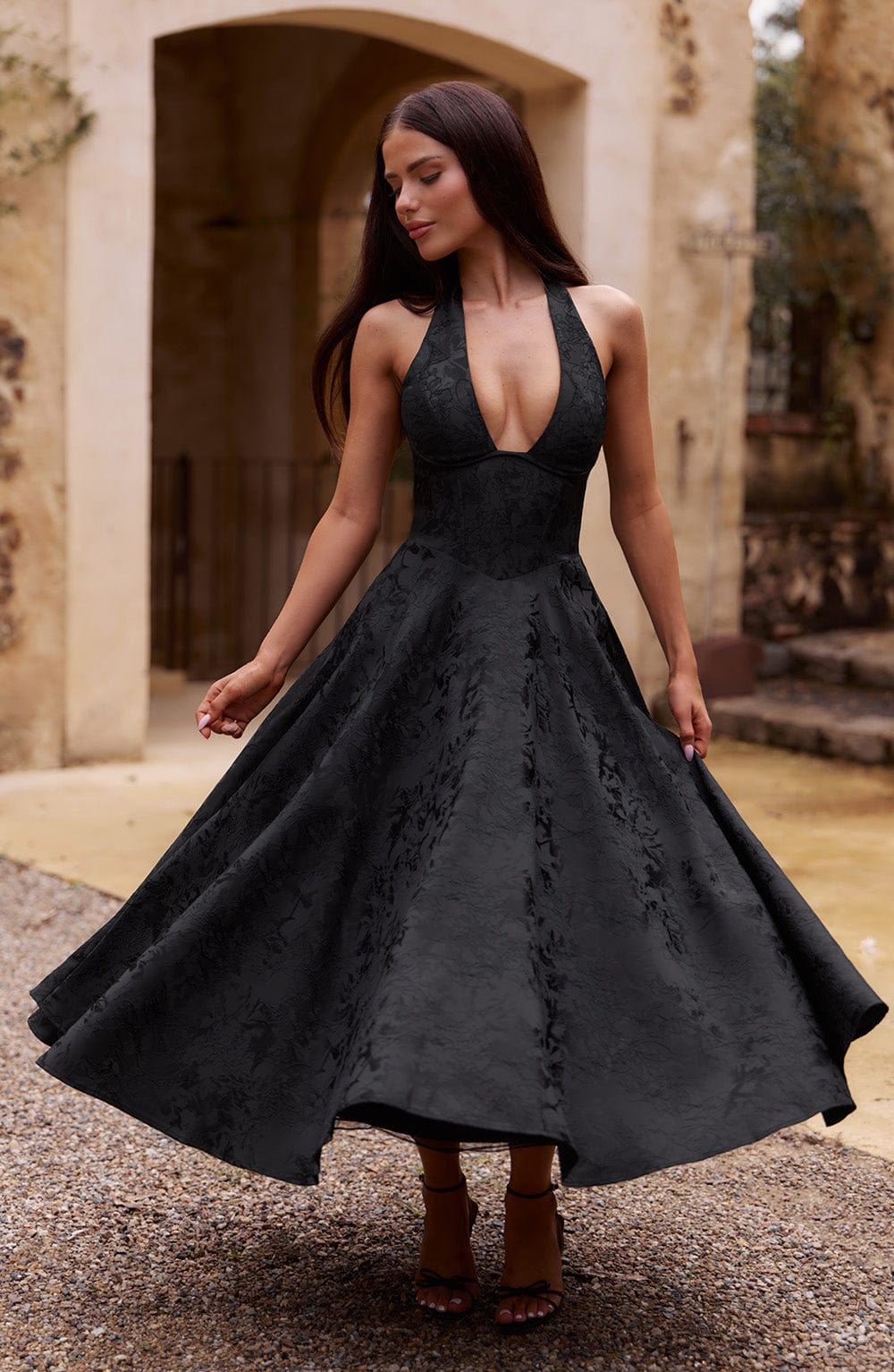 Eulalie - Vestido Sin Espalda Elegante con Escote en V