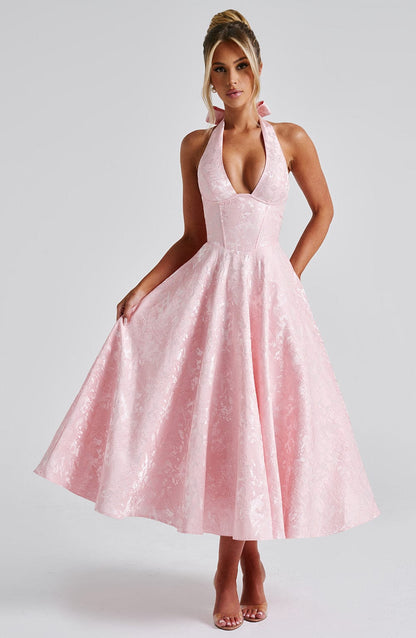 Eulalie - Vestido de Espalda Descubierta con Escote en V Chic