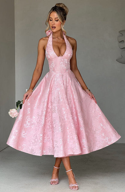 Eulalie - Vestido de Espalda Descubierta con Escote en V Chic