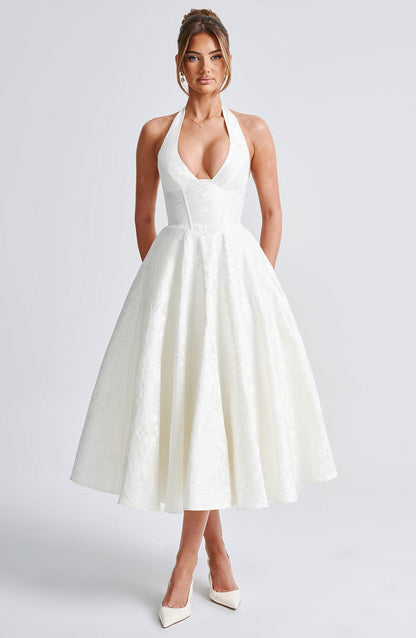 Eulalie - Vestido Sin Espalda Elegante con Escote en V