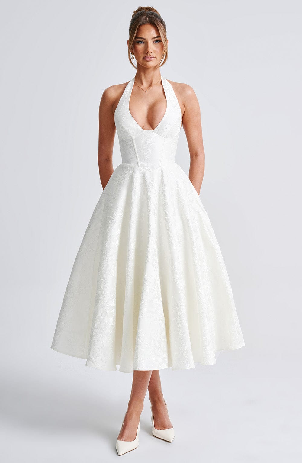 Eulalie - Vestido de Espalda Descubierta con Escote en V Chic