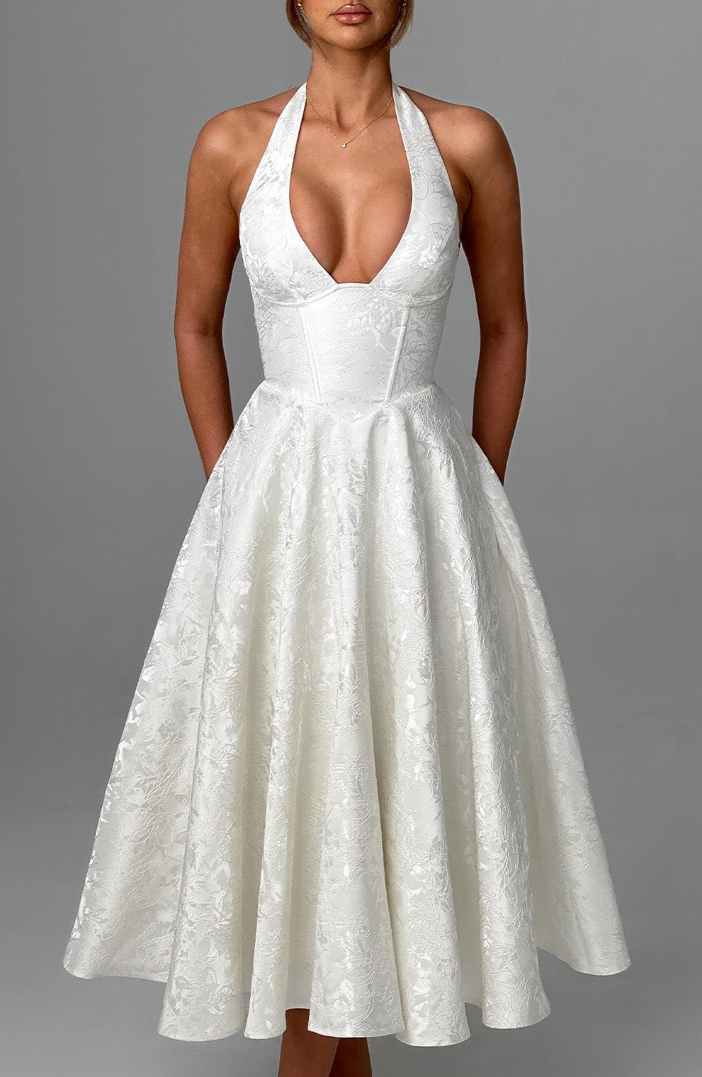 Eulalie - Vestido de Espalda Descubierta con Escote en V Chic