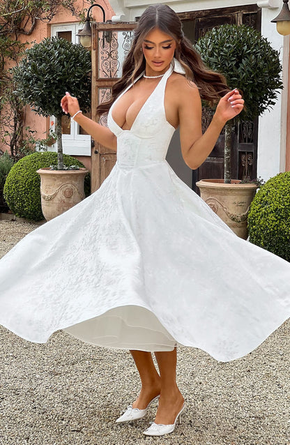 Eulalie - Vestido de Espalda Descubierta con Escote en V Chic
