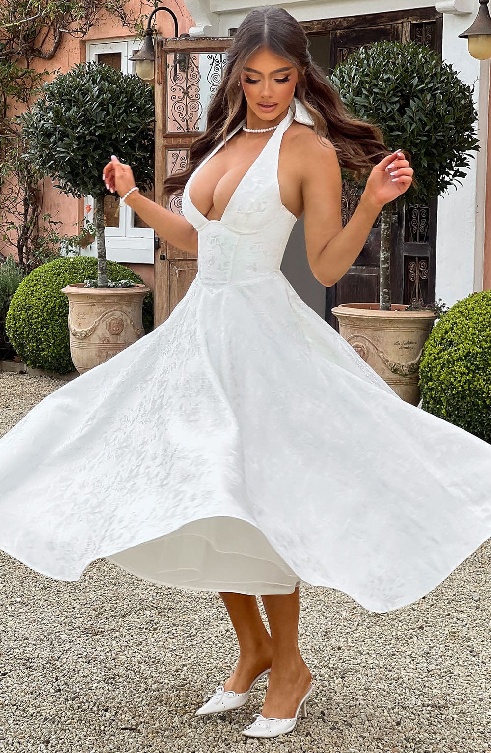 Eulalie - Vestido Sin Espalda Elegante con Escote en V