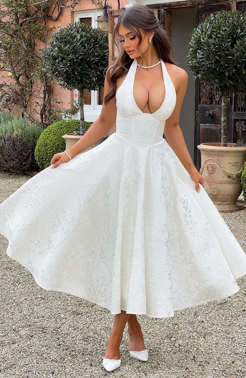 Eulalie - Vestido Sin Espalda Elegante con Escote en V