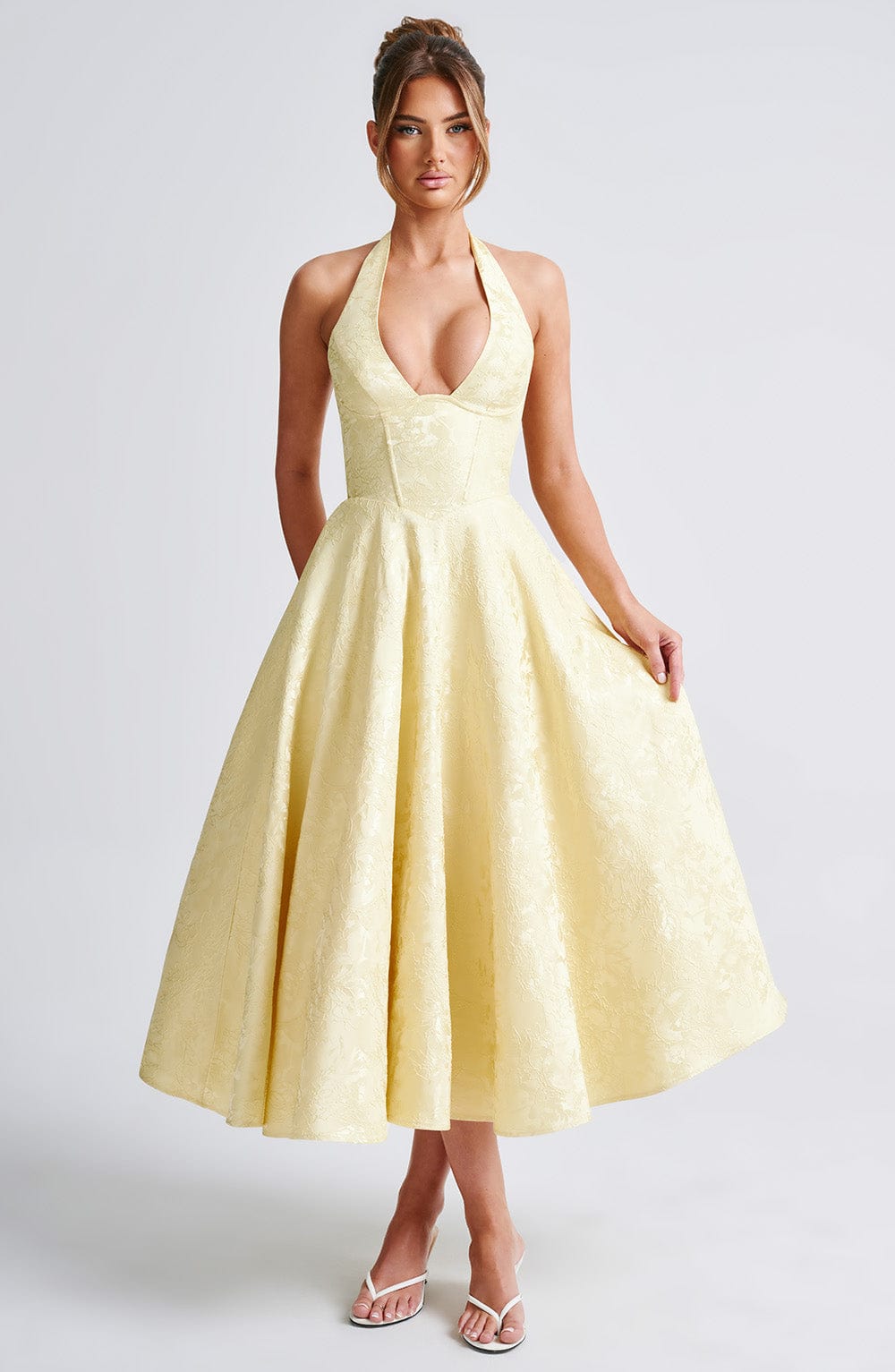 Eulalie - Vestido de Espalda Descubierta con Escote en V Chic