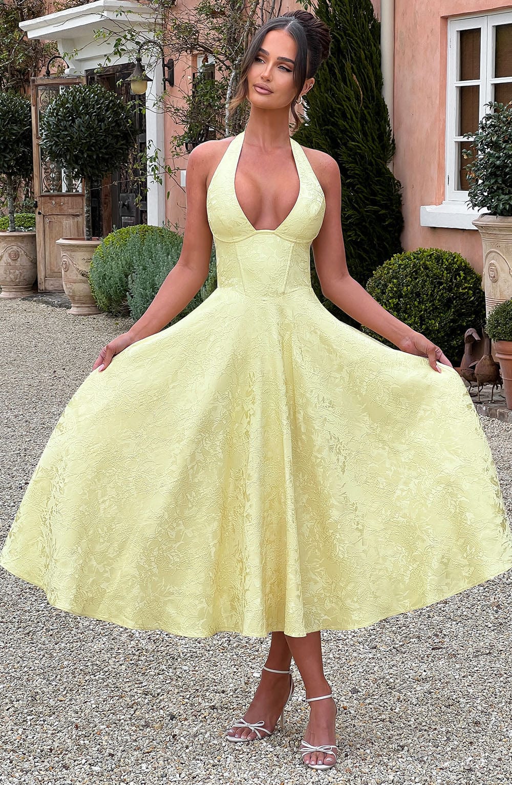 Eulalie - Vestido de Espalda Descubierta con Escote en V Chic