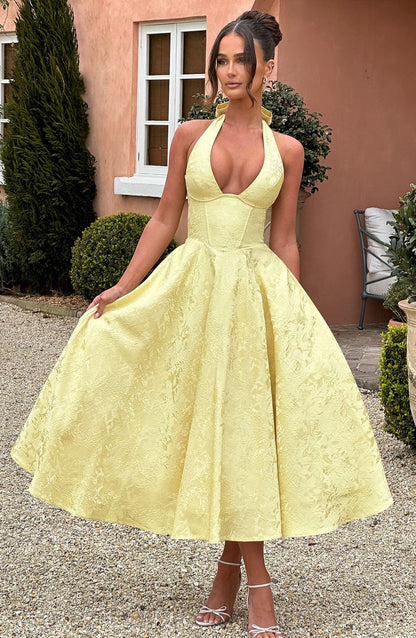 Eulalie - Vestido de Espalda Descubierta con Escote en V Chic