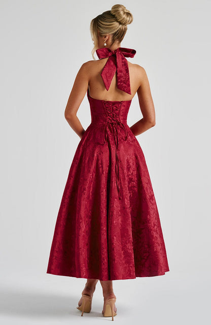 Eulalie - Vestido de Espalda Descubierta con Escote en V Chic