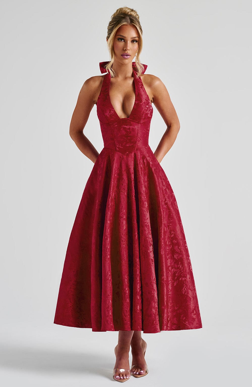 Eulalie - Vestido de Espalda Descubierta con Escote en V Chic