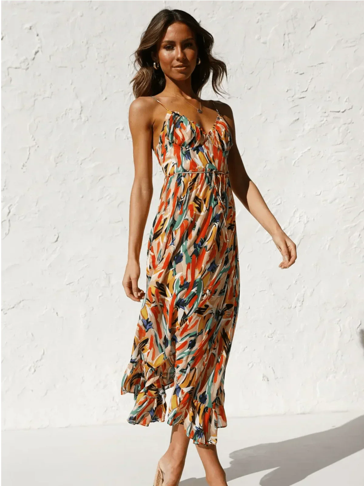 Chiara - Vestido Midi Colorido Mujer | Elegancia Veraniega