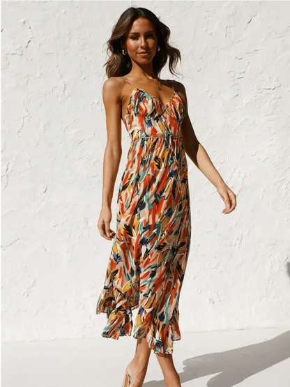Chiara - Vestido Midi Colorido Mujer | Elegancia Veraniega