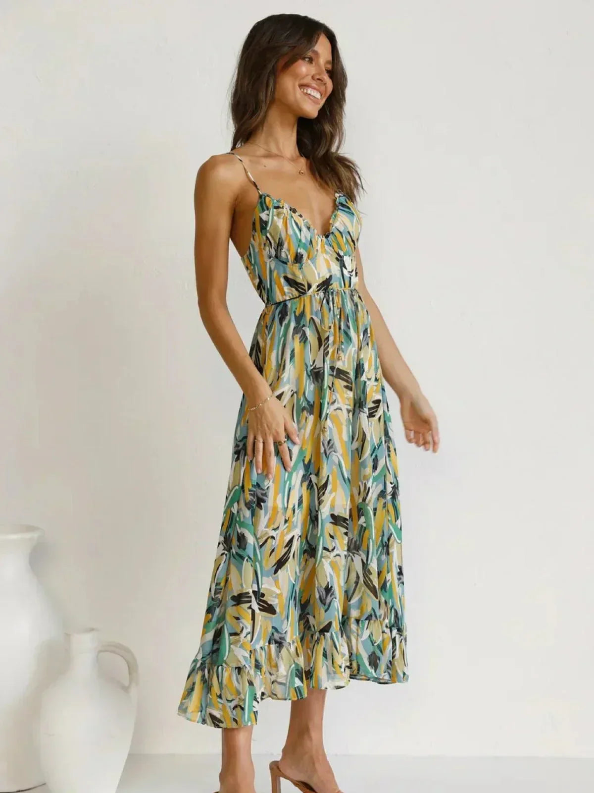 Chiara - Vestido Midi Colorido Mujer | Elegancia Veraniega