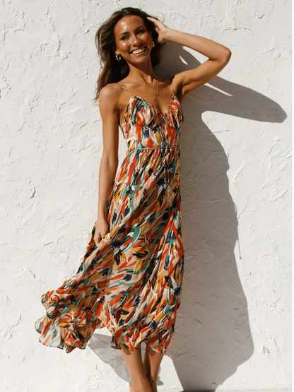 Chiara - Vestido Midi Colorido Mujer | Elegancia Veraniega